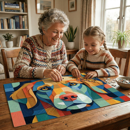 Abstract Dog Portrait Jigsaw Puzzle
