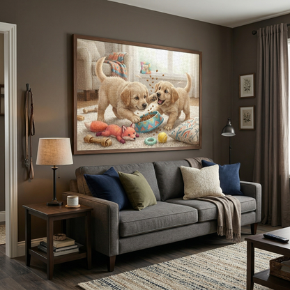 Puppies Playing Jigsaw Puzzle