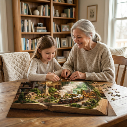 Train in the Book Jigsaw Puzzle