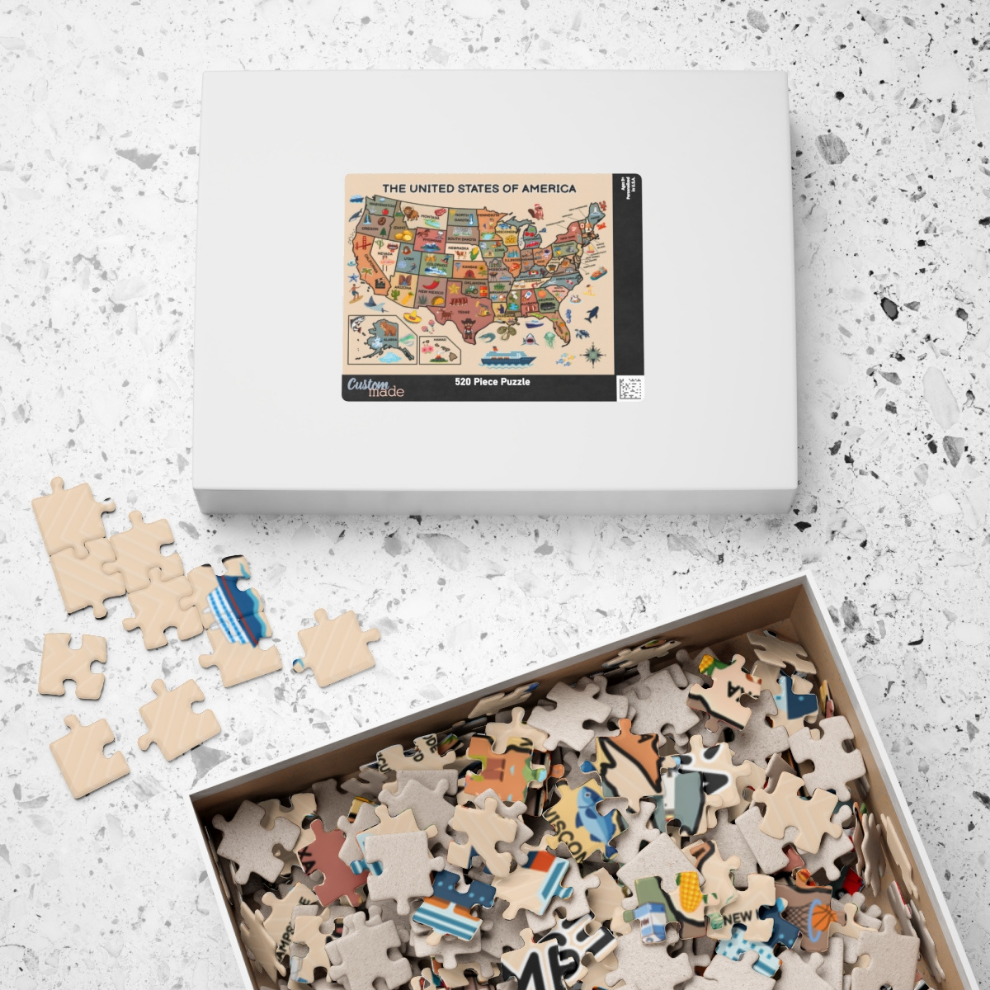 The 50 States Map Jigsaw Puzzle